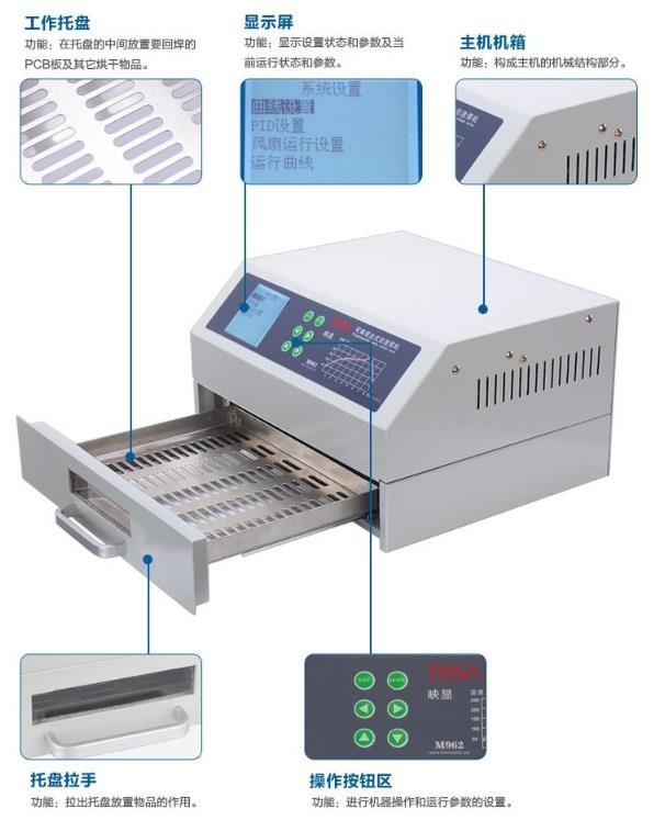 映顯M962可編程抽屜式回流焊機的外觀
